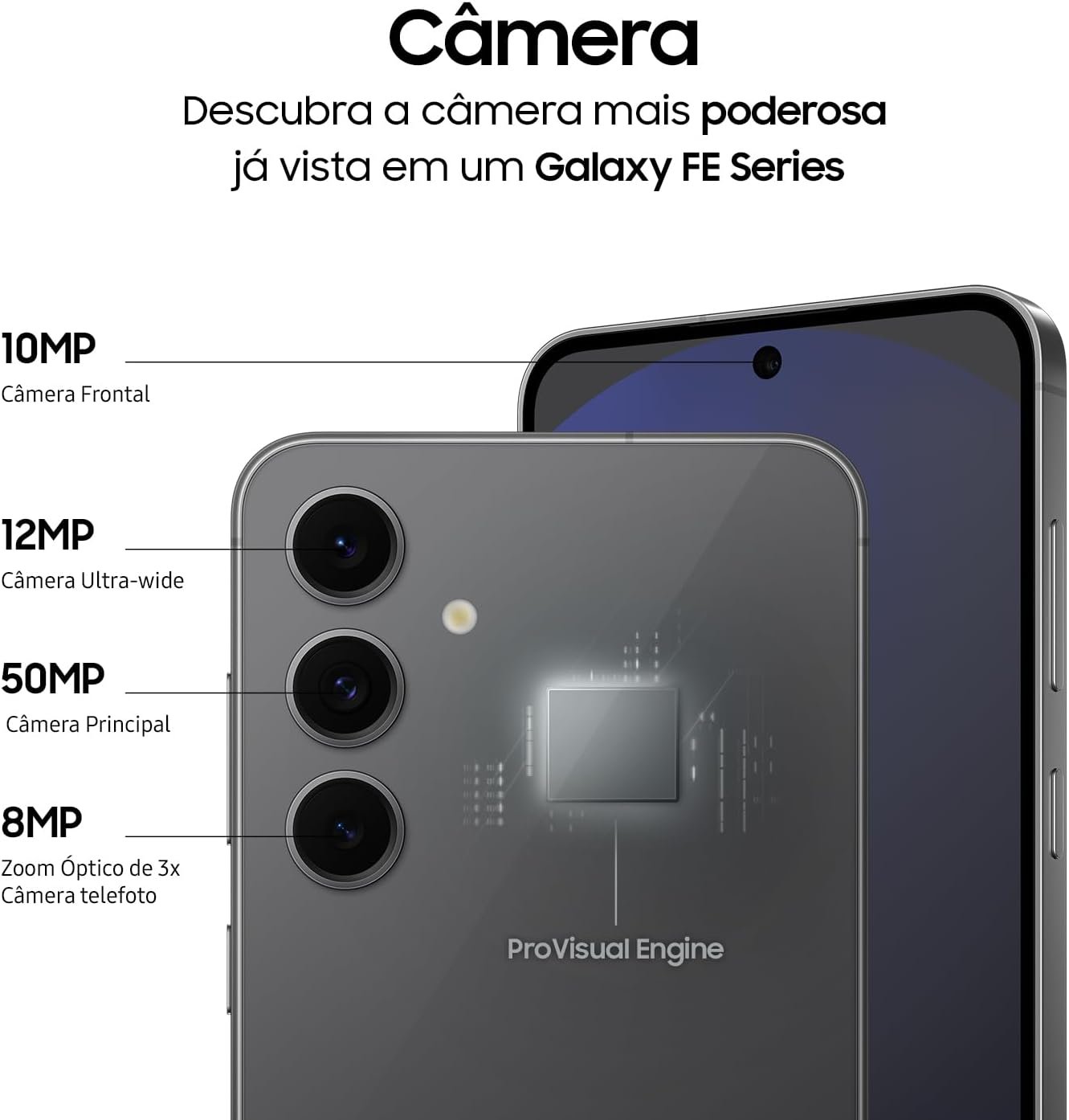 Samsung Galaxy S24 FE 5G 256GB 8GB RAM Tela 6.7" Câm. Tripla 50+12+8MP Frontal 10MP, Galaxy AI - Grafite - Image 7
